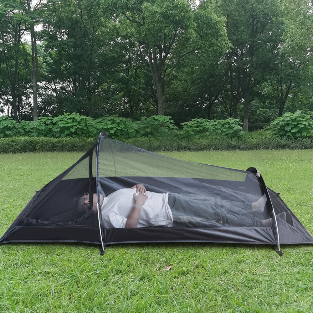 Cheap Goat Tents Ultralight Outdoor Camping Tent 1 Person Dual Layer Backpacking Bivy Tent Portable Aluminum PolesSleeping Bag Tent Travel Tent   